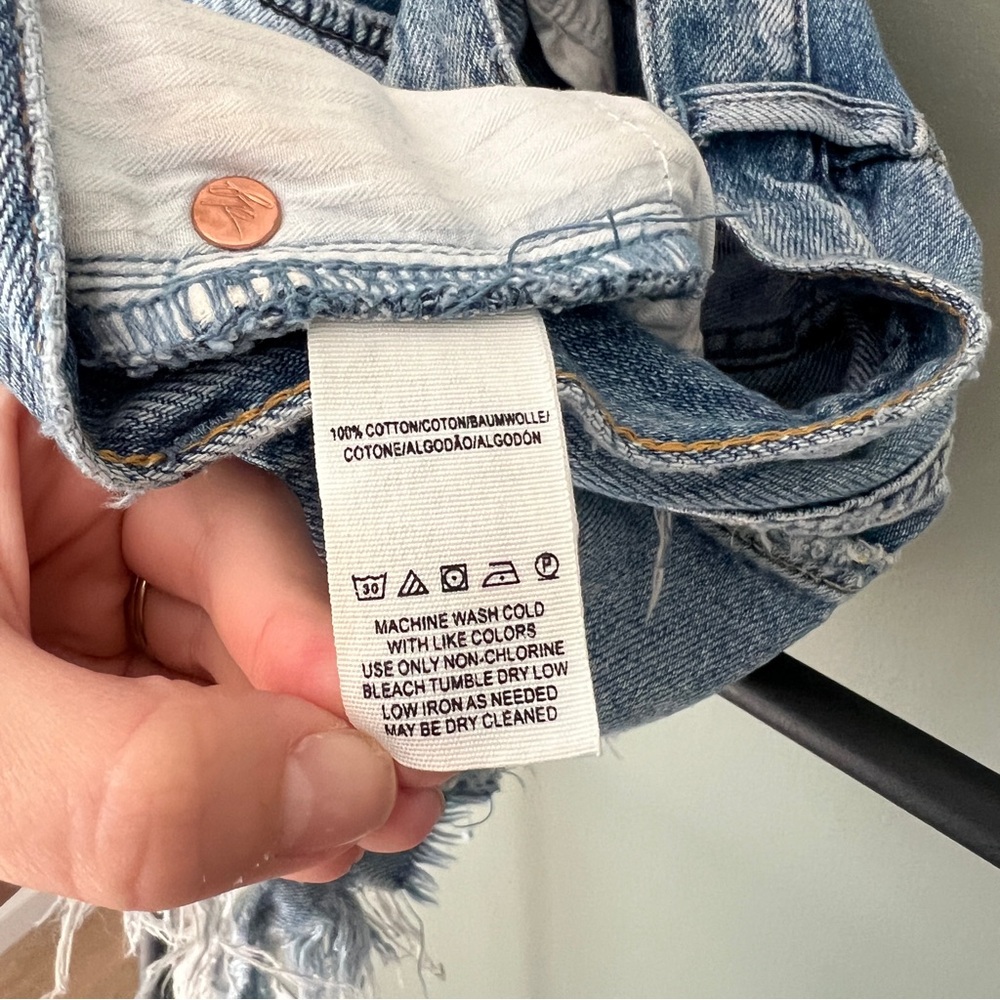 We the Free Loving Good Vibrations Frayed Denim Shorts - Picture 7 of 10